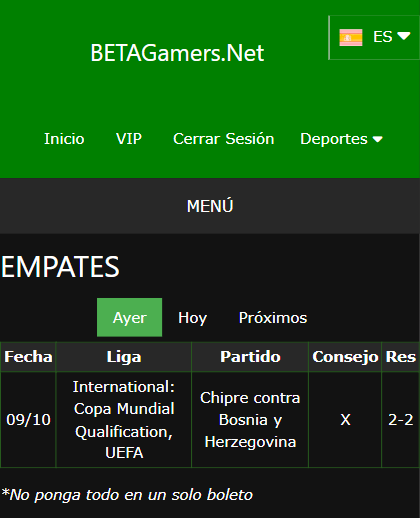 boletas de apuestas ganadoras