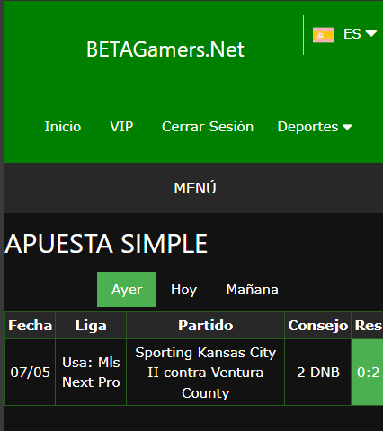 boleto de apuesta vip ganada