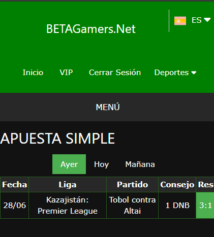 boleto de apuesta vip ganada