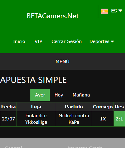 boleto de apuesta vip ganada