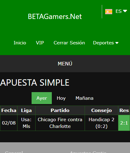 boleto de apuesta vip ganada